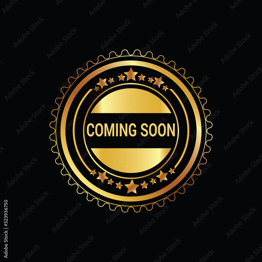golden shiny vintage coming soon vector icon