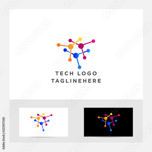 digital Technology logo, tech design Vector template eps 10