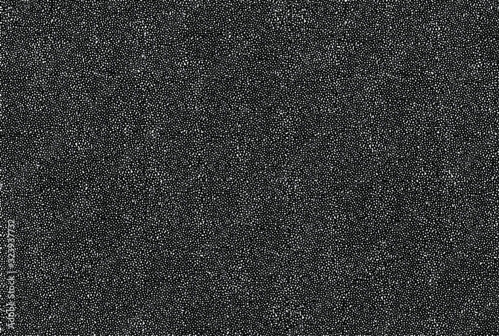 Fototapeta premium Abstract monochrome dark background of chaotic spots. Overlay template. Vector illustration. Ideas for your graphic design, banner, poster, packaging, for site or more