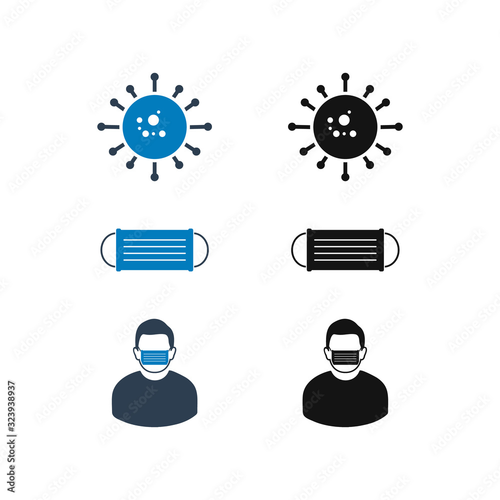 Antivirus, Antibacterial, Antipollution Icon Set. Flat style vector EPS. Antivirus, Antibacterial, Antipollution Icon Set. Flat style vector EPS.