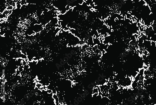 Abstract monochrome dark background of chaotic spots. Overlay template. Vector illustration. Ideas for your graphic design, banner, poster, packaging, for site or more