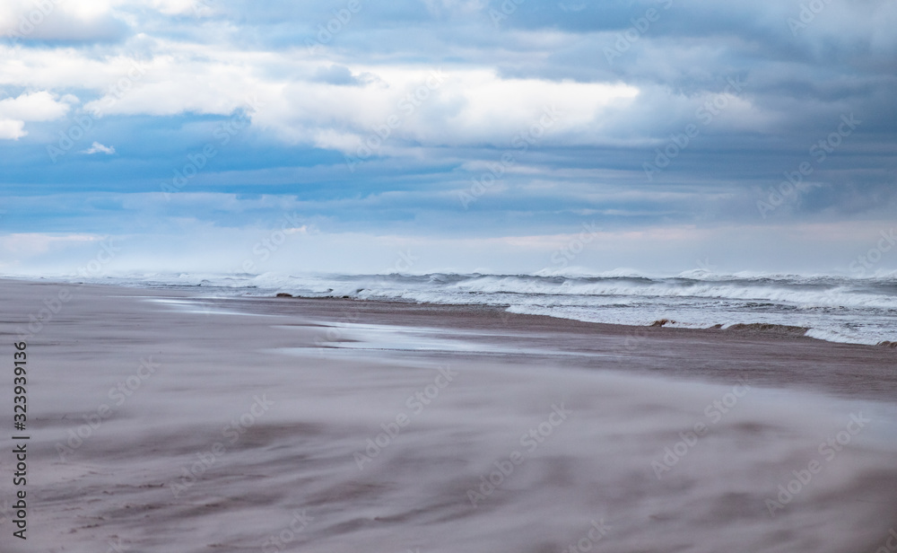 Blowing Smooth Sands Storm on Beach