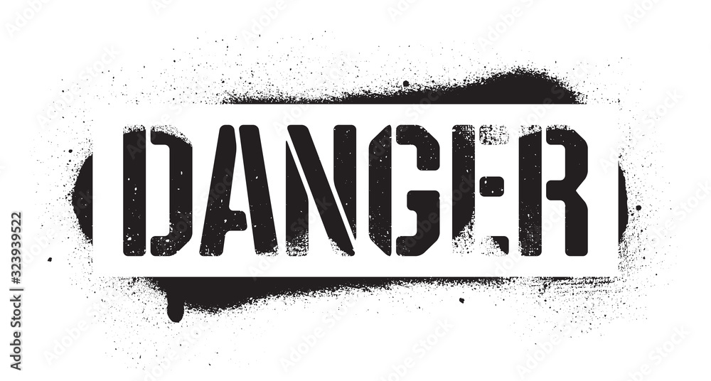 Stencil Danger inscription. Black graffiti print on white background. Vector design street art Stock Vector | Adobe Stock stencil-danger-inscription-black-graffiti-print-on-white-background-vector-design-street-art-stock-vector-adobe-stock