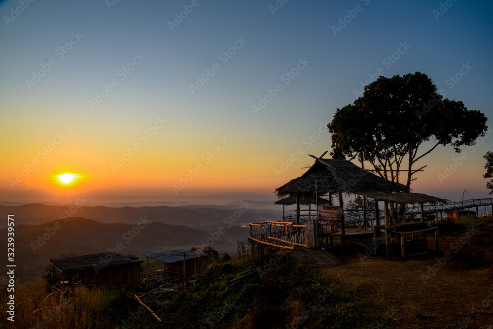 Beautiful sunset in the summer mountains. Beautiful sunset in the summer mountains.