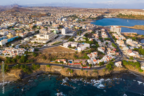 Aerial view of Praia city in Santiago - Capital of Cape Verde Islands - Cabo Verde © Samuel B.