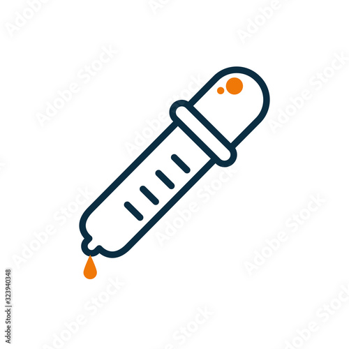 Isolated dropper half line half color style icon vector design