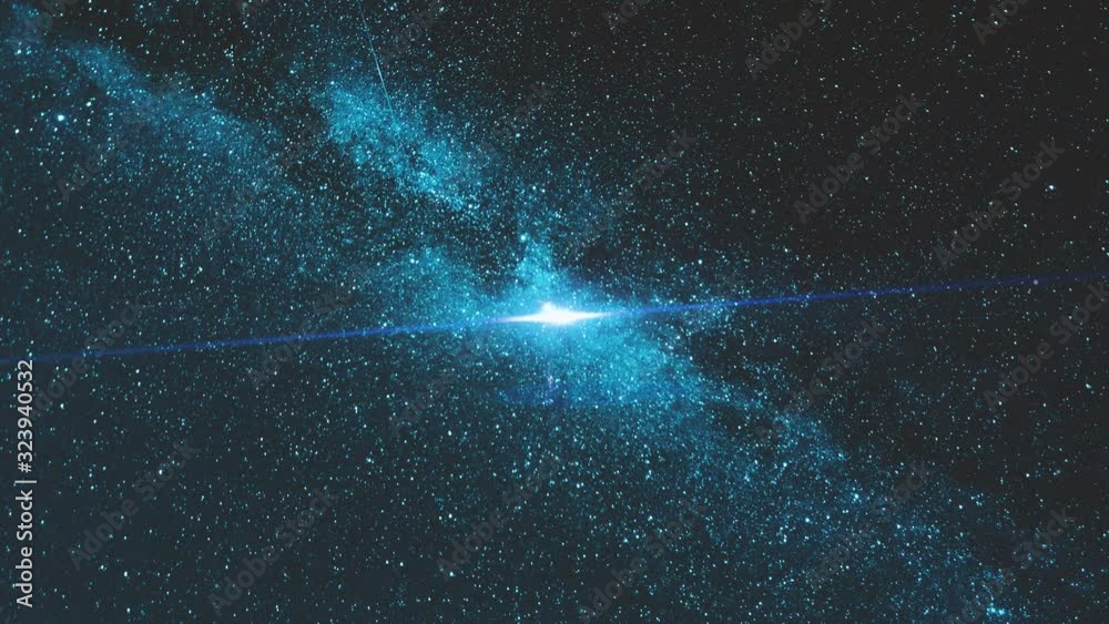 Time lapse of the moving Milky Way in the night sky. Flying into the ...