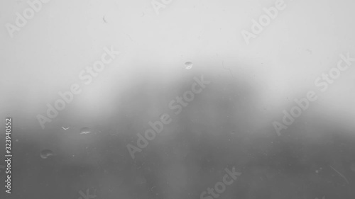 Disappearing Moisture on a Window Drops Rain Raining Wet Glass Droplet Condensation