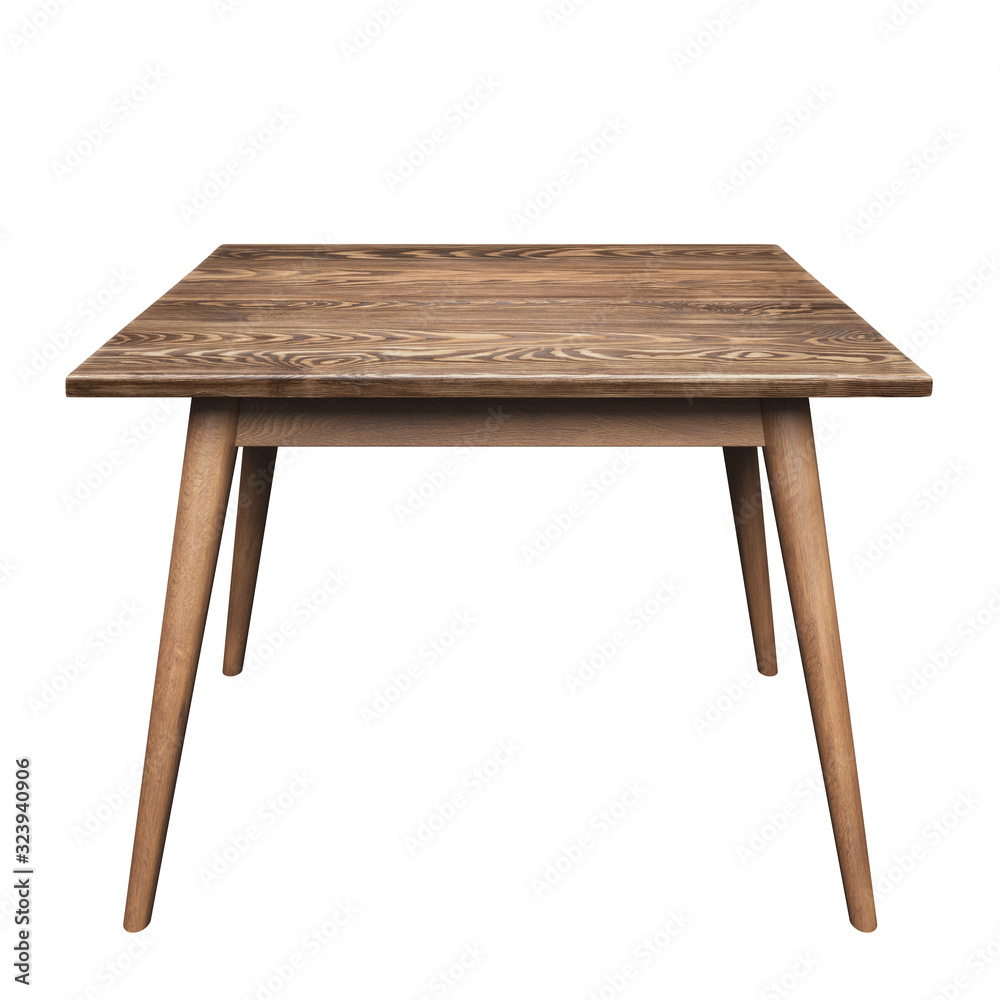 Brown small wooden table isolated Stock Photo | Adobe Stock
