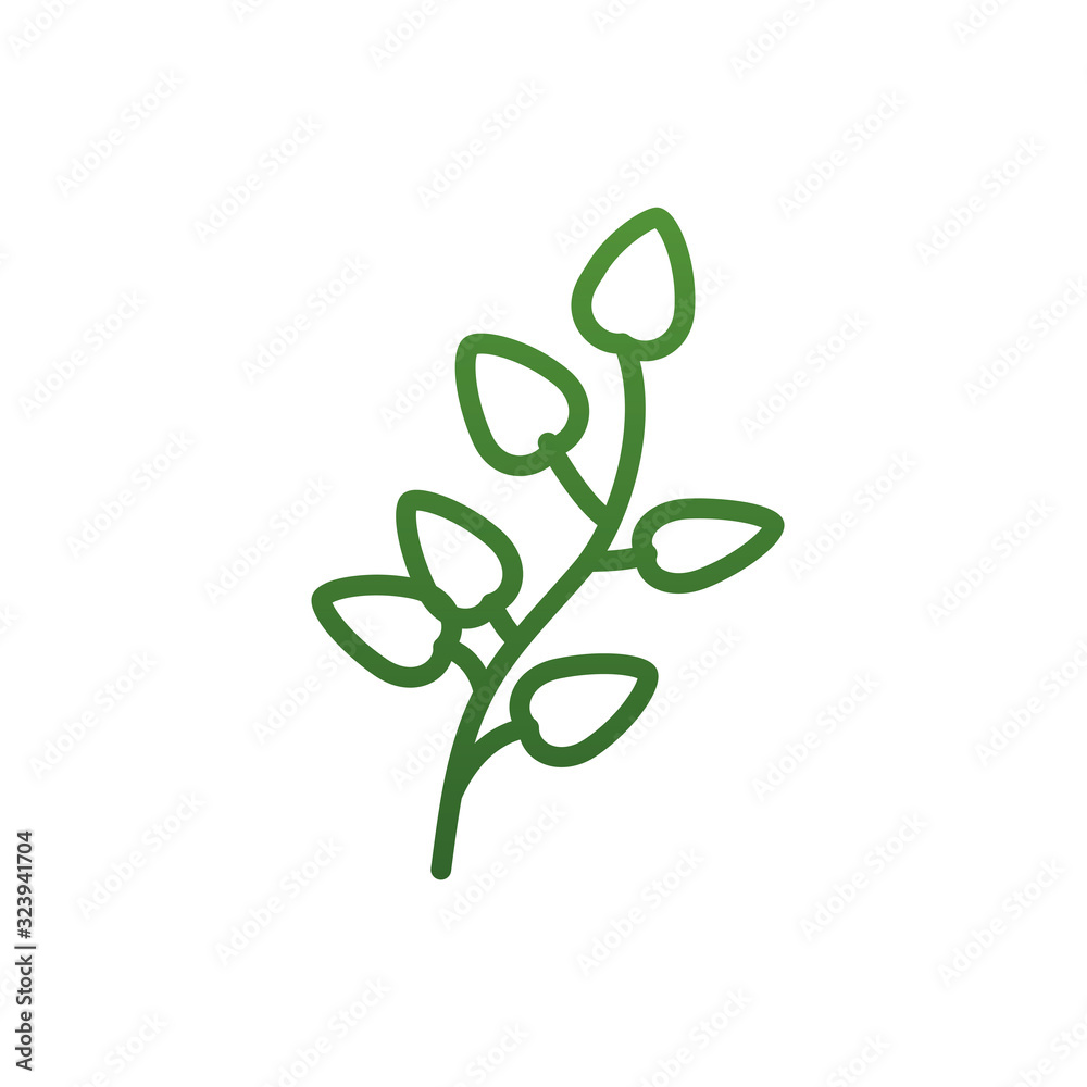 Isolated natural leaves gradient style icon vector design Isolated natural leaves gradient style icon vector design