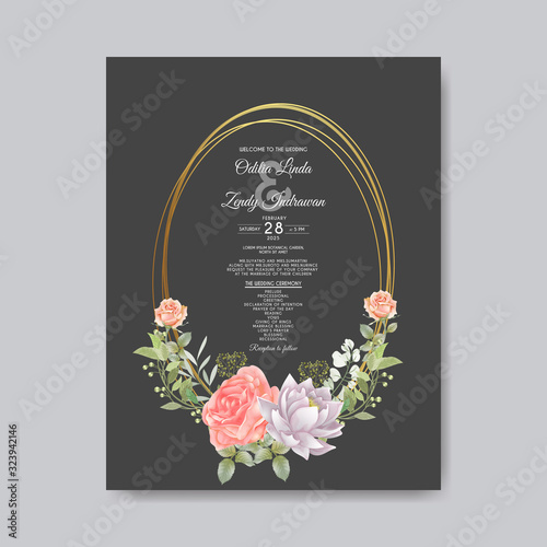 wedding invitation with beautiful and romantic floral themes