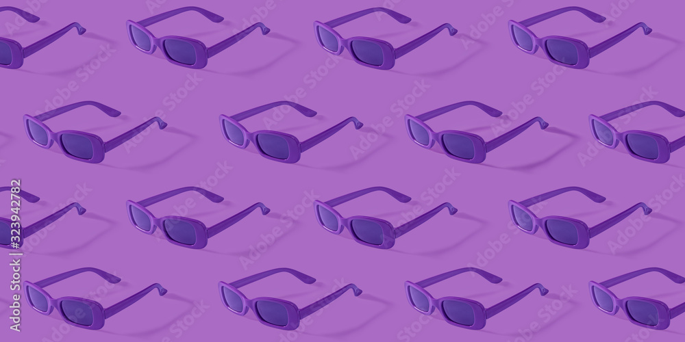 Purple sunglasses pattern on Purple background. Purple sunglasses pattern on Purple background.