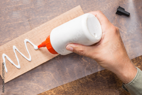 Gluing wooden board