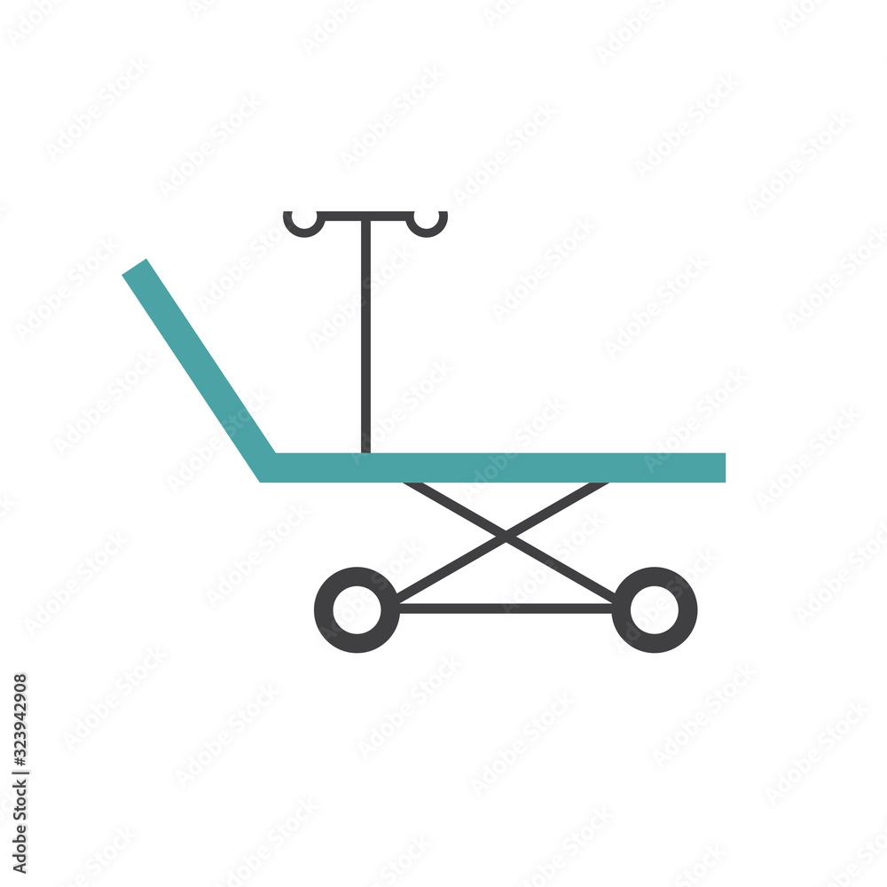 medical stretcher flat icon, vector illustration medical stretcher flat icon, vector illustration