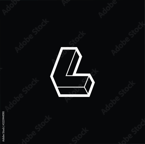 Outstanding professional elegant trendy awesome artistic black and white color 3d L LL initial based Alphabet icon logo.