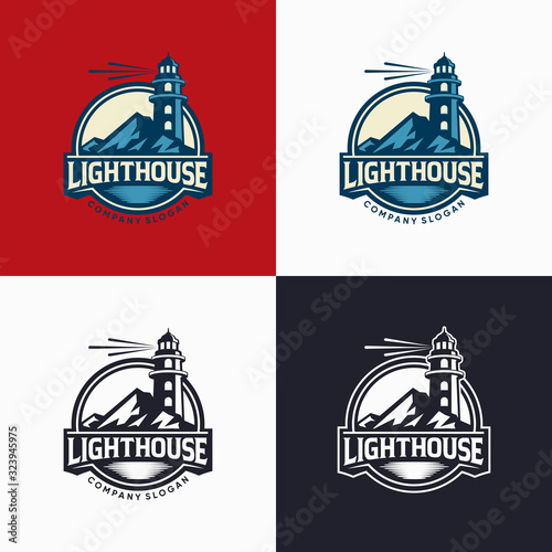 Lighthouse logo design template vector illustration
