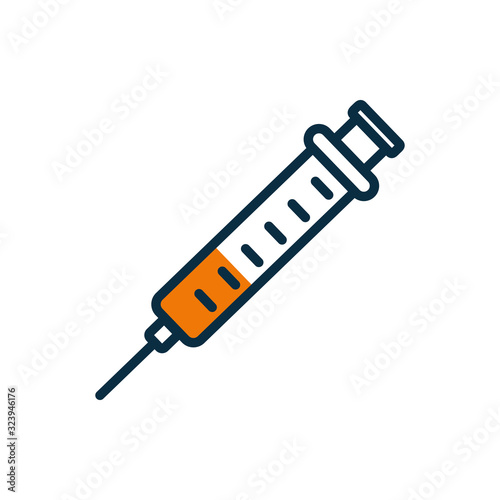 Isolated injection half line half color style icon vector design