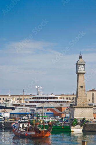 Clock pier in Barcelona, Spain