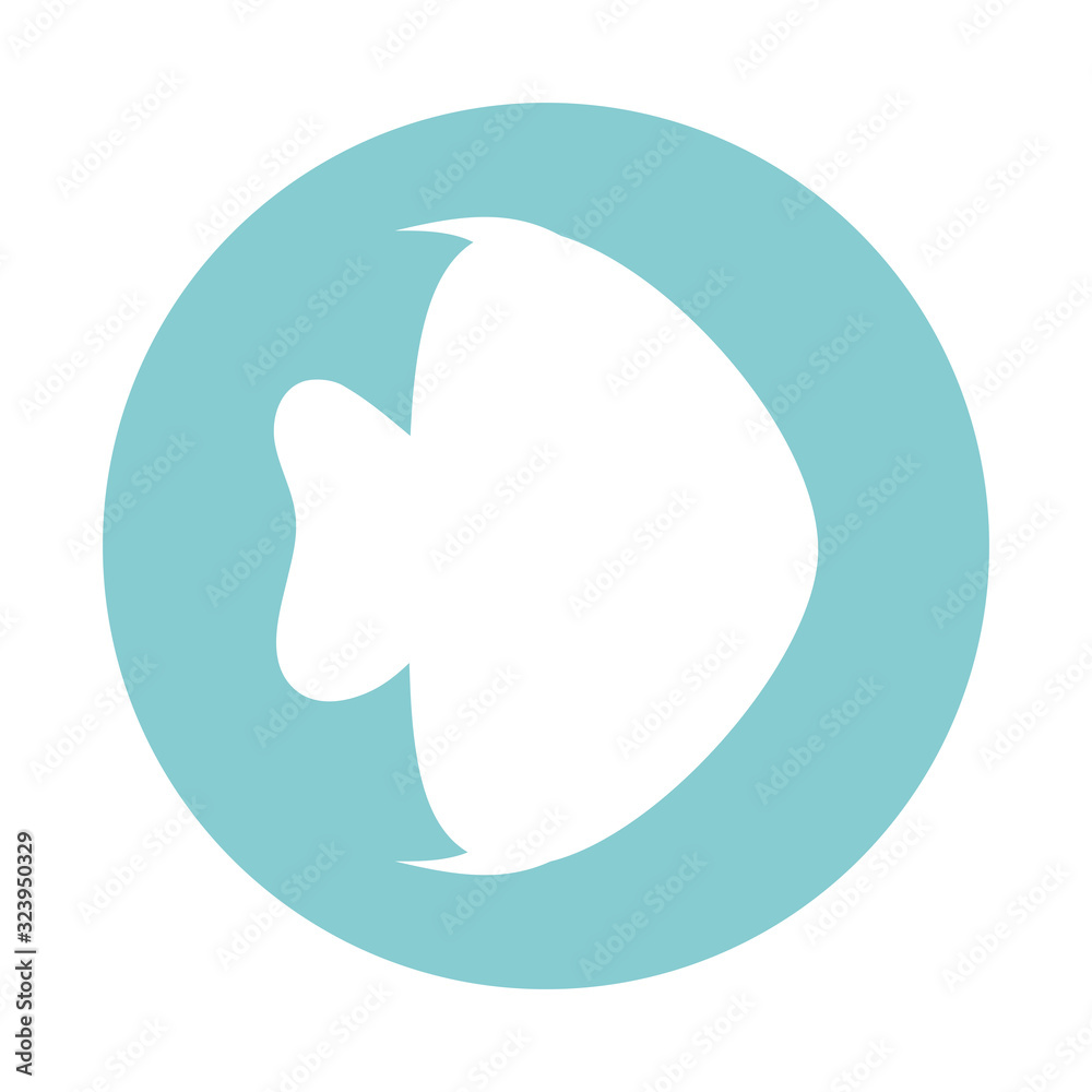 Isolated angelfish block style icon vector design