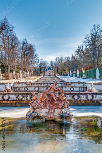 Cascade fountain at La Granja Palace, Spain photo