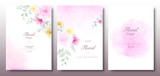 Watercolor beautiful floral invitation template