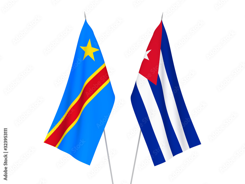 Cuba and Democratic Republic of the Congo flags