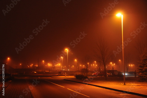 Orange citylights at night