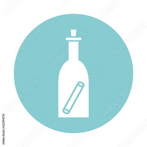 Isolated bottle with message block style icon vector design