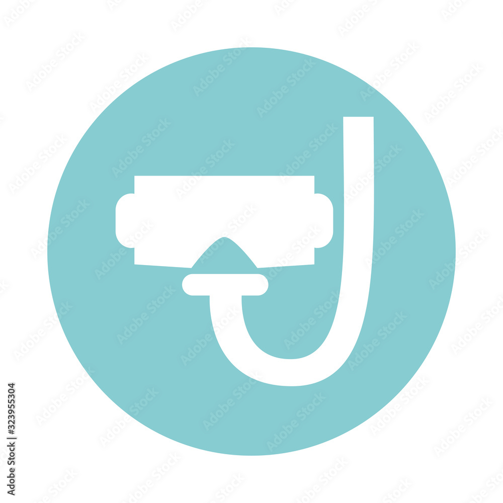 Isolated snorkel block style icon vector design Isolated snorkel block style icon vector design