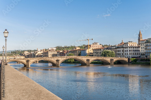 The Ponte alla Carraia bridge in Florence, Italy.