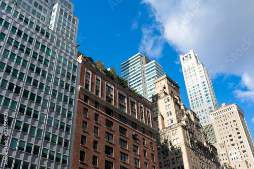 Old and Modern Buildings and Skyscrapers in the Midtown Manhattan area of New York City