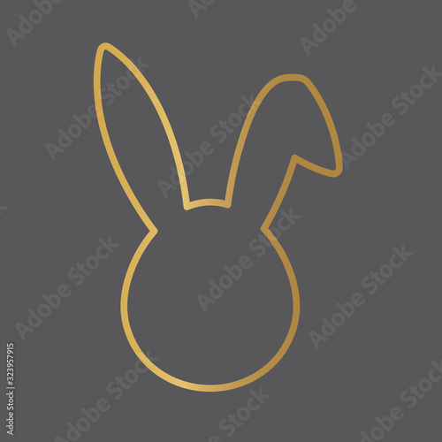 Slika na platnu golden easter bunny icon- vector illustration