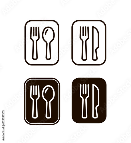 Fork and spoon sign vector. Restaurant or cafe symbol