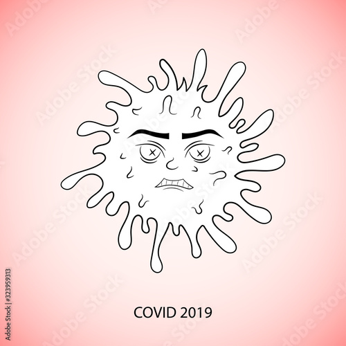 Vector Coronavirus COVID 2019 White Icon. Pandemic virus.