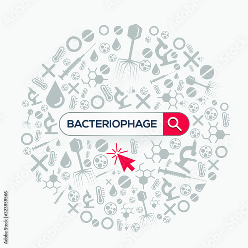 (bacteriophage) Word written in search bar,Vector illustration .