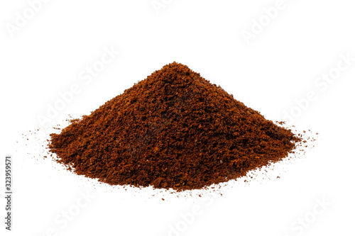 Pile of ground coffee powder