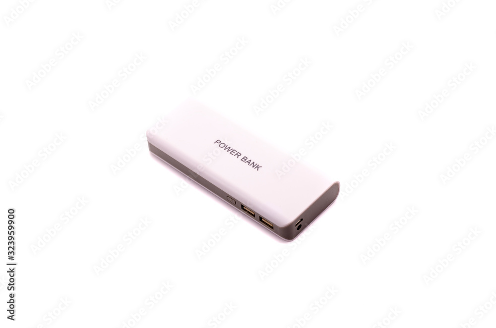 Portable external battery isolated on a white background Portable external battery isolated on a white background