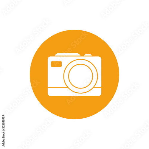 Camera block style icon vector design