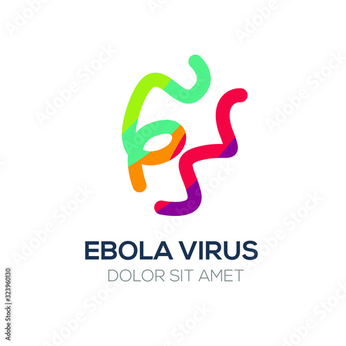 Creative Abstract Colorful Logo ,Vector illustration, EBOLA Virus shape