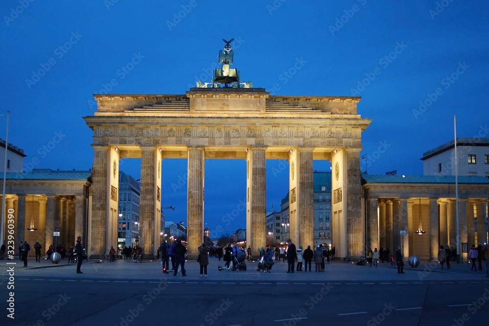 Berlin Brandenburger Tor after sunset, Berlin, Germany                          