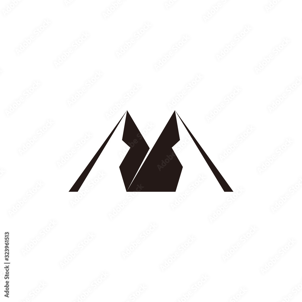 letter m mountain geometric simple negative space logo vector letter m mountain geometric simple negative space logo vector
