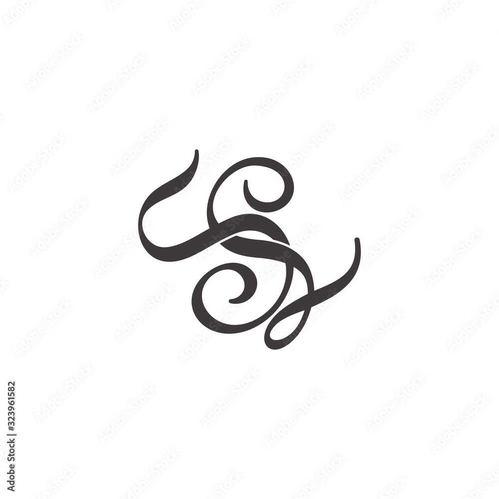 letter s symbol motion ribbon logo vector