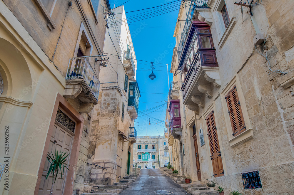 Southwest Street in Vittoriosa (Birgu), Malta