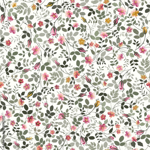 seamless floral pattern with rose bouquet