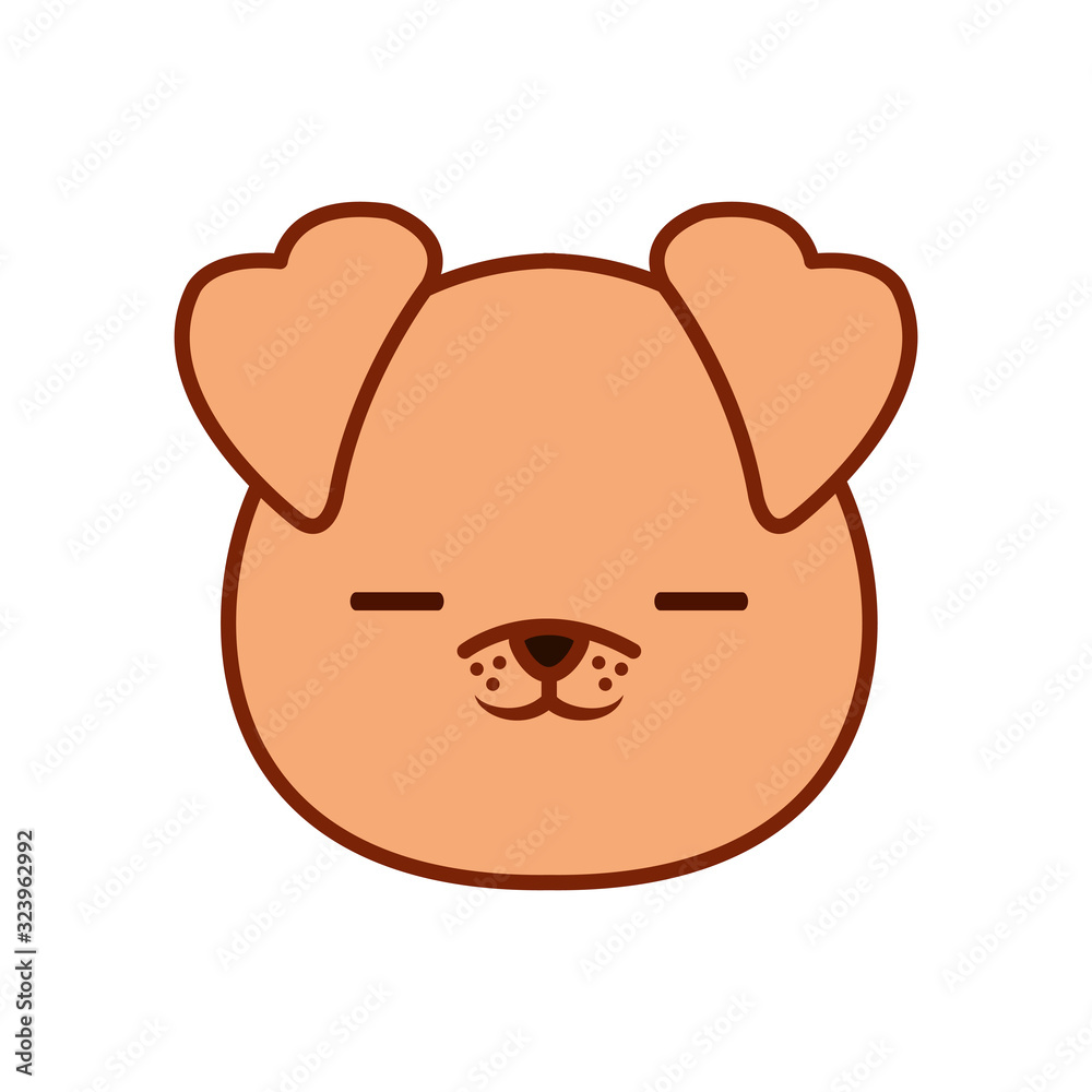 Cute kawaii dog cartoon line and fill style icon vector design Cute kawaii dog cartoon line and fill style icon vector design