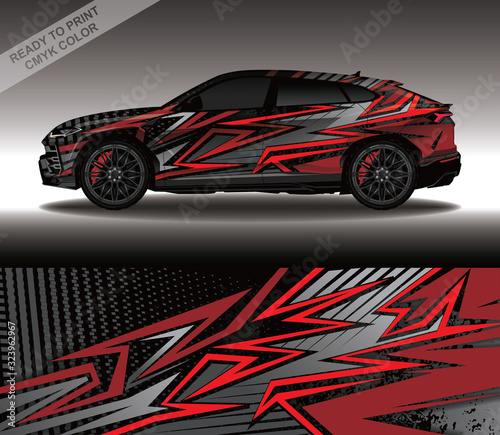 Car wrap decal design vector, custom livery race rally car vehicle sticker and tinting.
