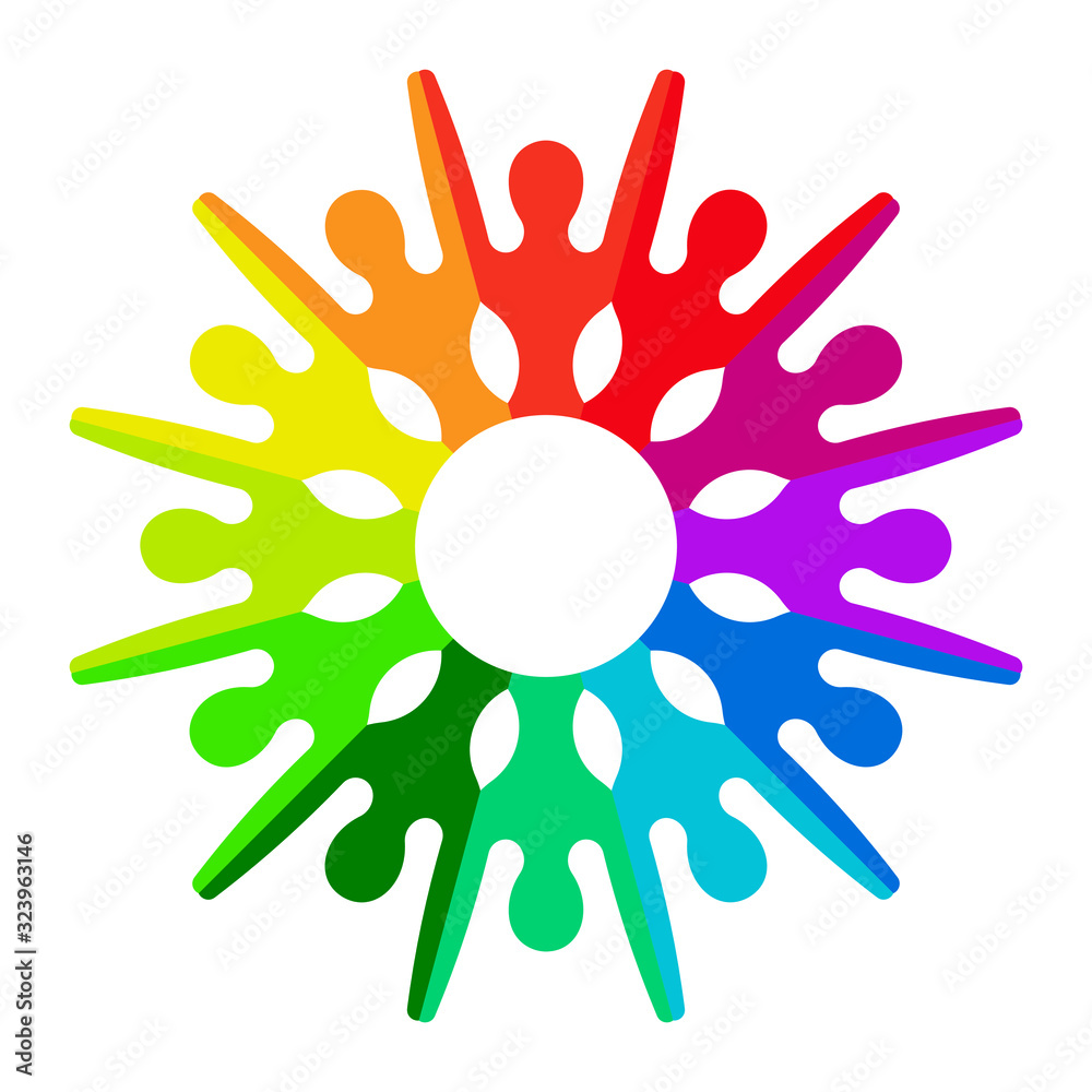Logo happy teamwork optimistic people circle vector Logo happy teamwork optimistic people circle vector