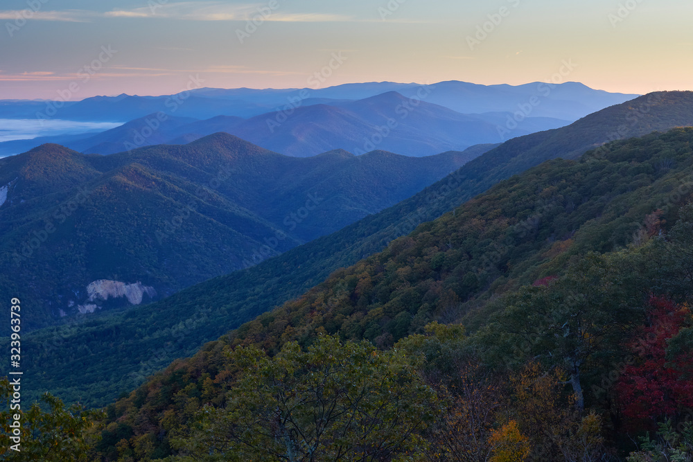 Scenic view of the Blue Ridge mountains near Buena Vista, Virginia