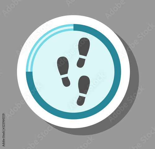 Step counter icon that symbolizes healty and running