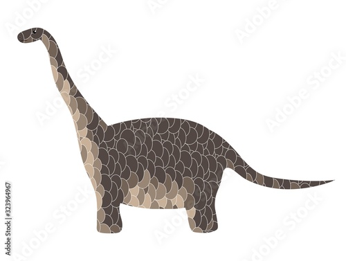 diplodocus. cute dinosaur on a white background. print. children s color poster. sticker  print.